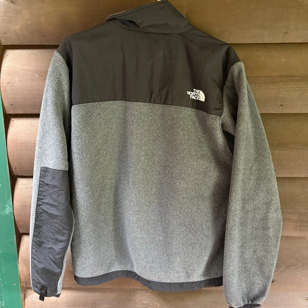 The North Face Denali Polartec Fleece Jacket Mens Small Gray Black Full Zip S/P